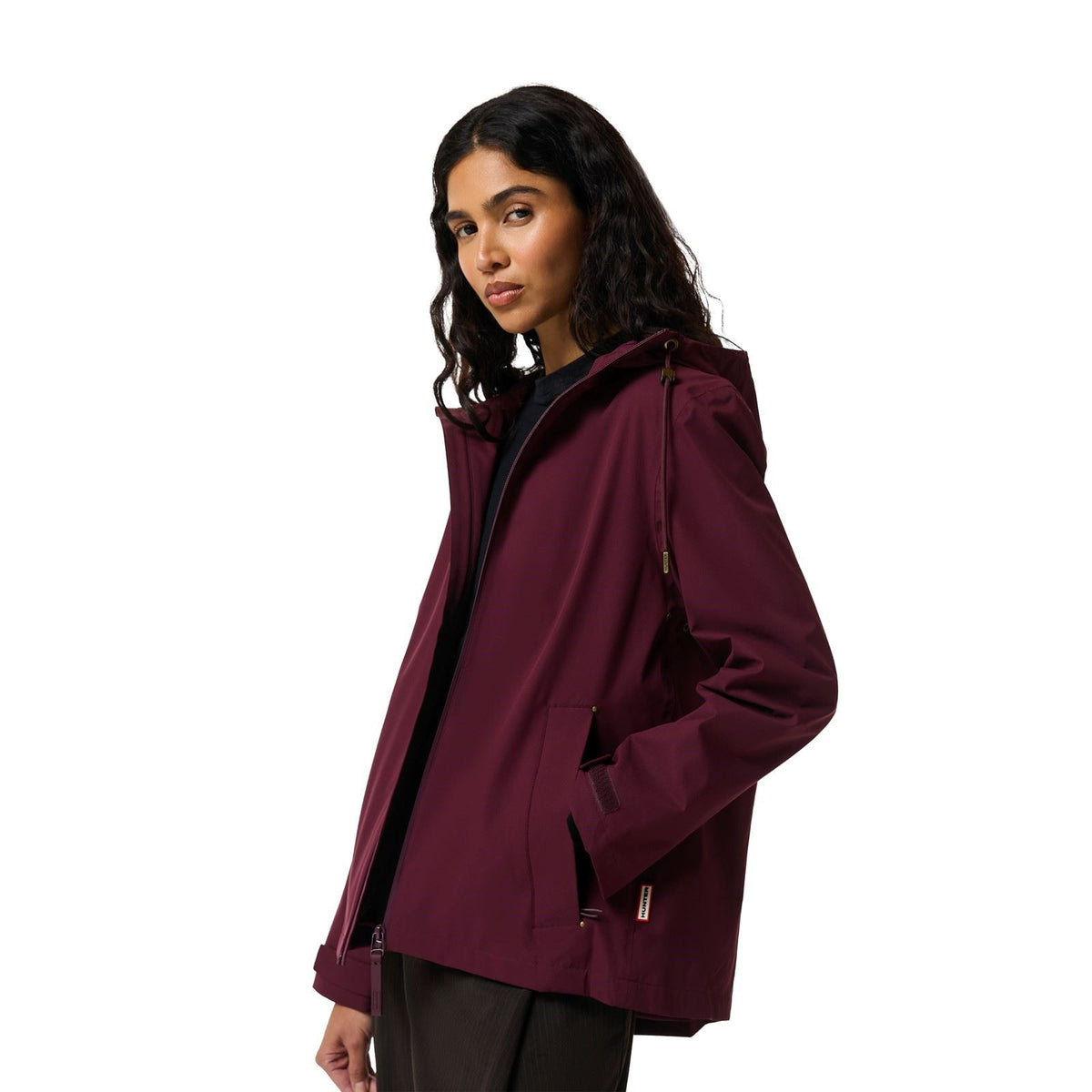 Hunter Original Lightweight Waterproof Jacket Women's Wine Rain Jacket