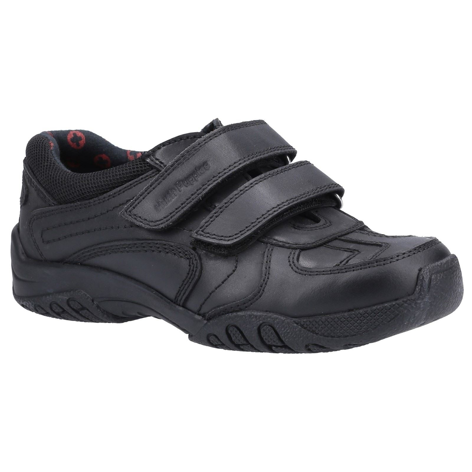 Hush Puppies Jezza 2 Junior Boys Black Leather Shoes