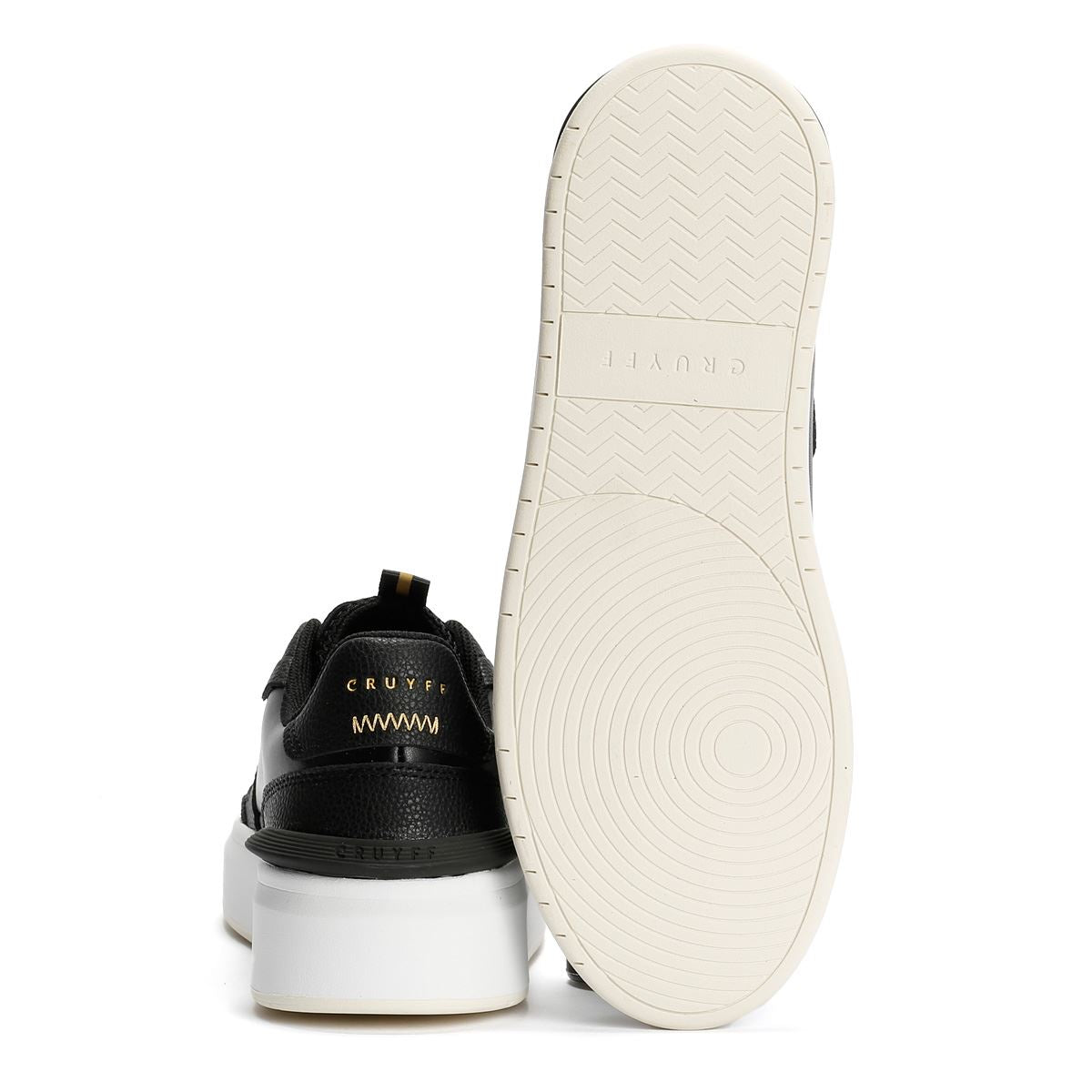 Cruyff Endorsed Tennis Leather Men's Black/Gold Trainers