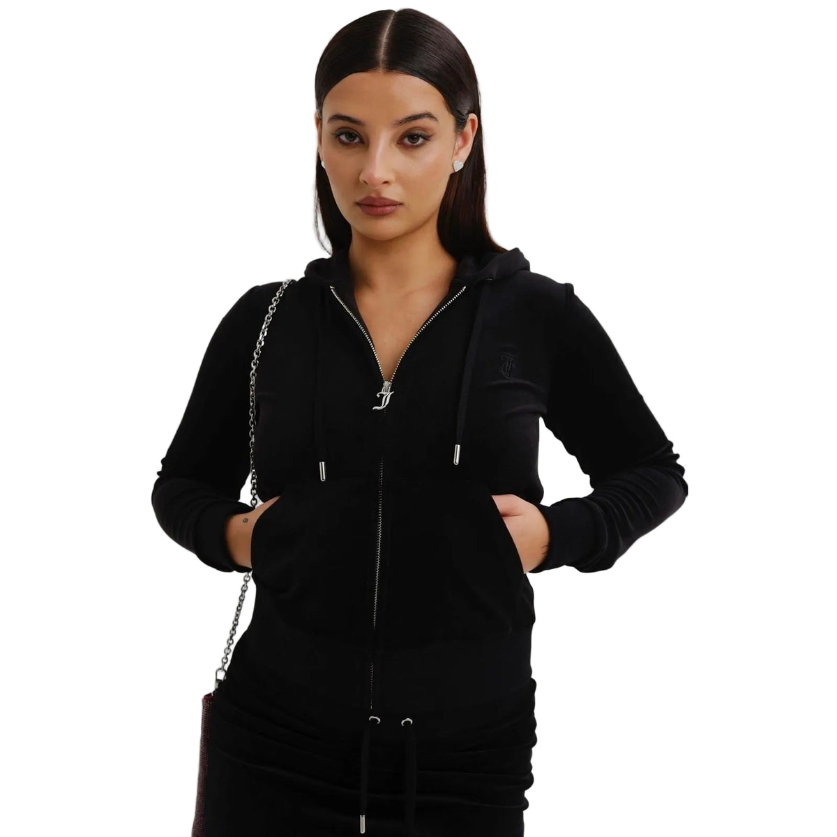 Juicy Couture Robertson Classic Polyester Women's Black Hoodie