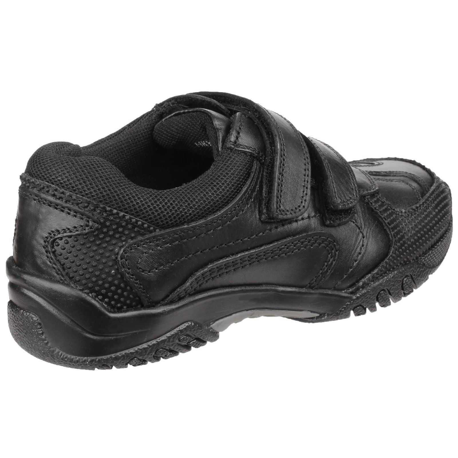 Hush Puppies Jezza Junior Boys Black Leather Shoes