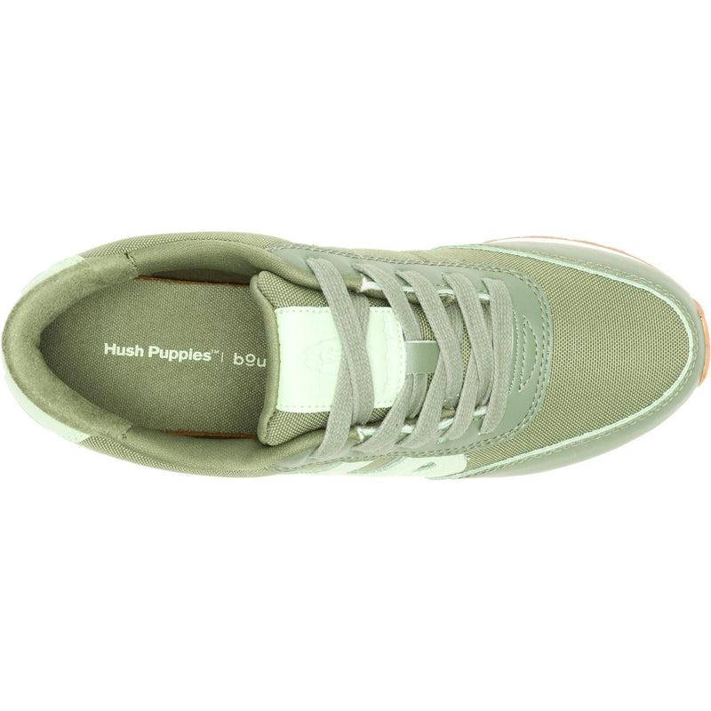 Hush Puppies Seventy8 Leather Women's Olive Trainers
