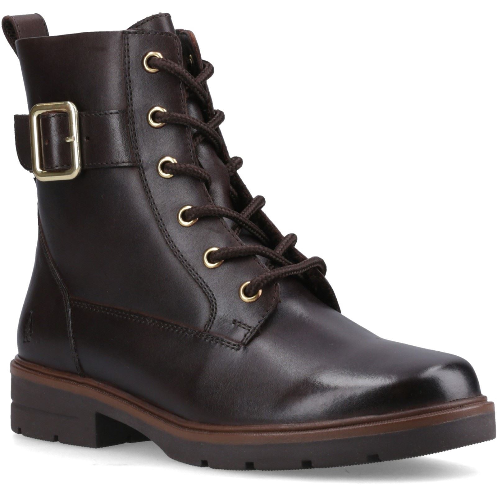 Hush Puppies Teagan Biker Leather Women's BROWN Boots