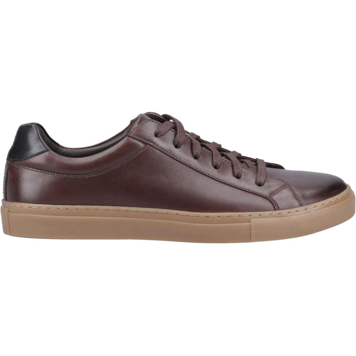 Hush Puppies Colton Leather Men's Coffee Trainers