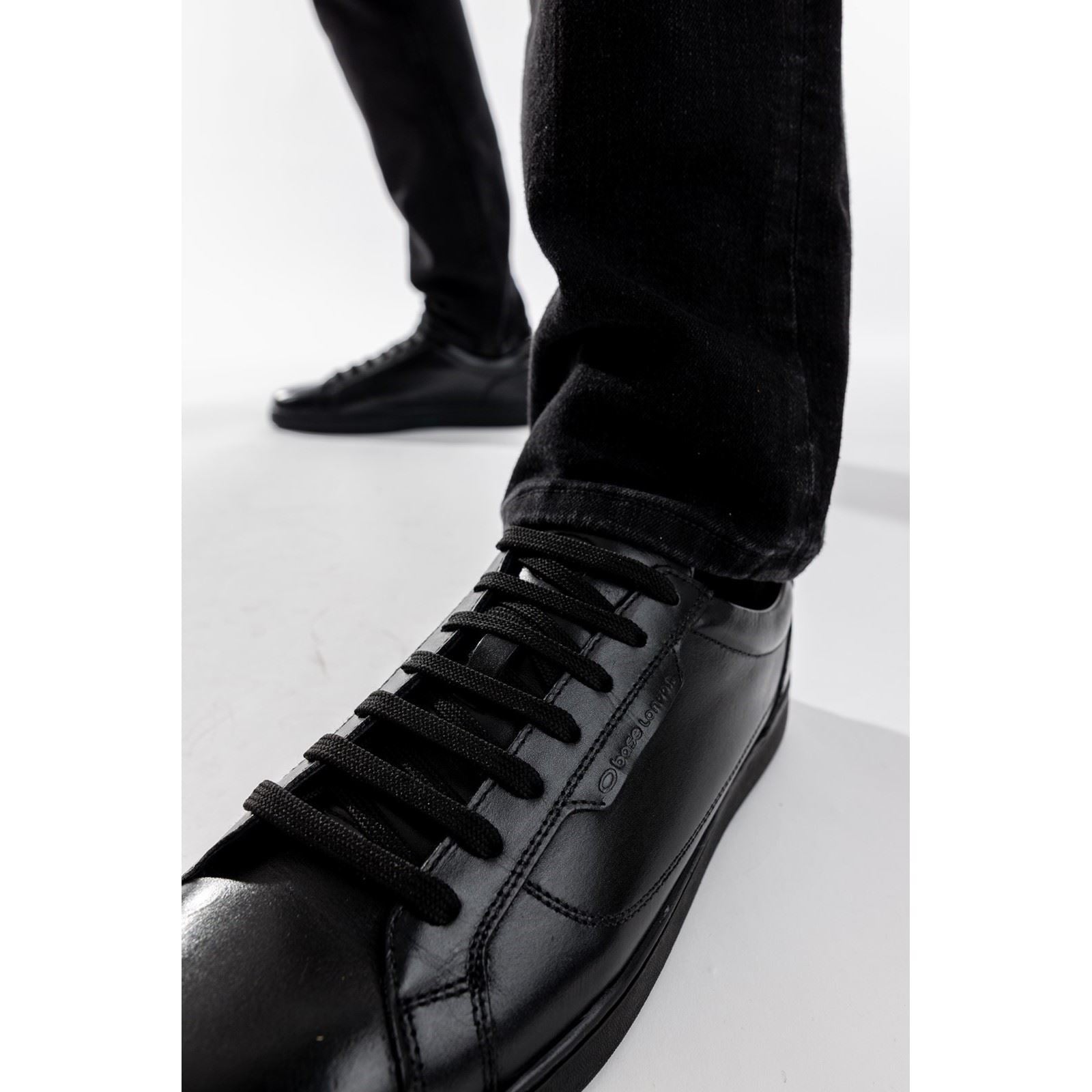 Base London Zammo Leather Men's Black Lace-Up Shoes