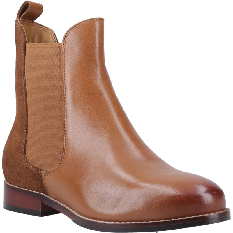 Hush Puppies Colette Leather Women's Tan Flat Chelsea Boots