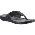 Hush Puppies Alan Toepost Leather Men's Black Flip Flops