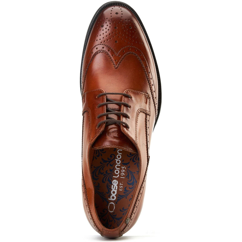 Base London Bell Leather Men's Burnt Tan Brogues Shoes