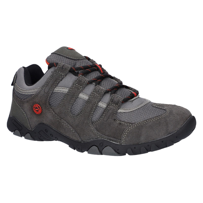 Hi-Tec Quadra II Suede Men's Charcoal/Zingy Red Hiking Boots