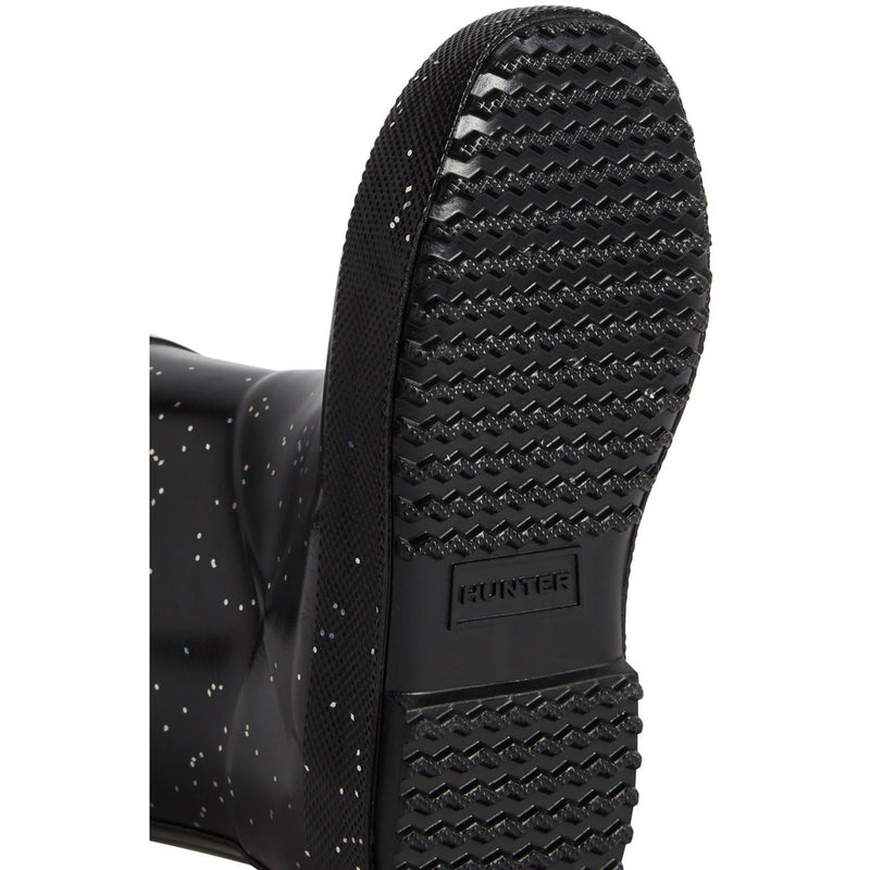Hunter Kids First Giant Glitter Rubber Black Wellington Boots