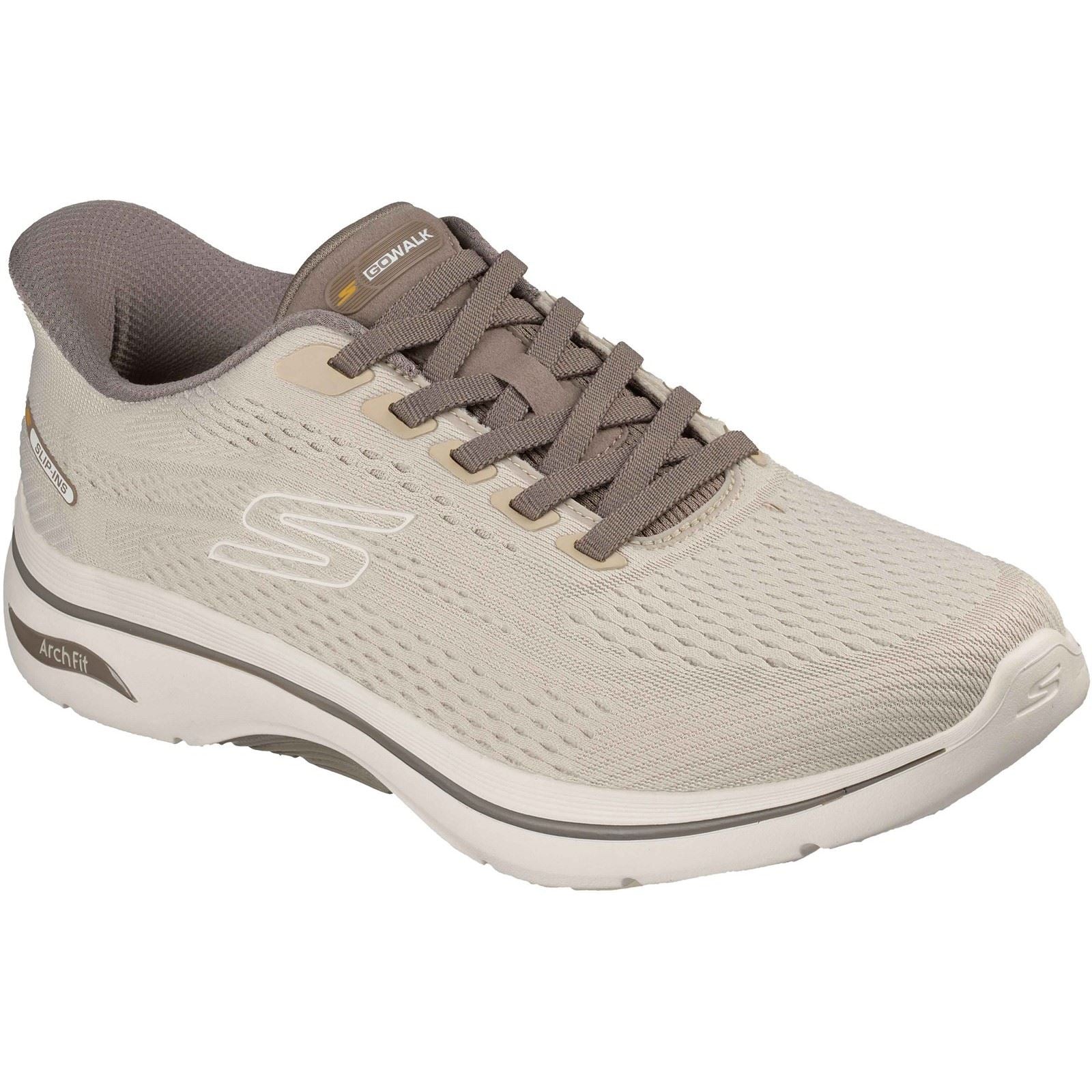 Skechers GO WALK Arch Fit 2.0 Percy Textile Men's Tan Standard Trainers