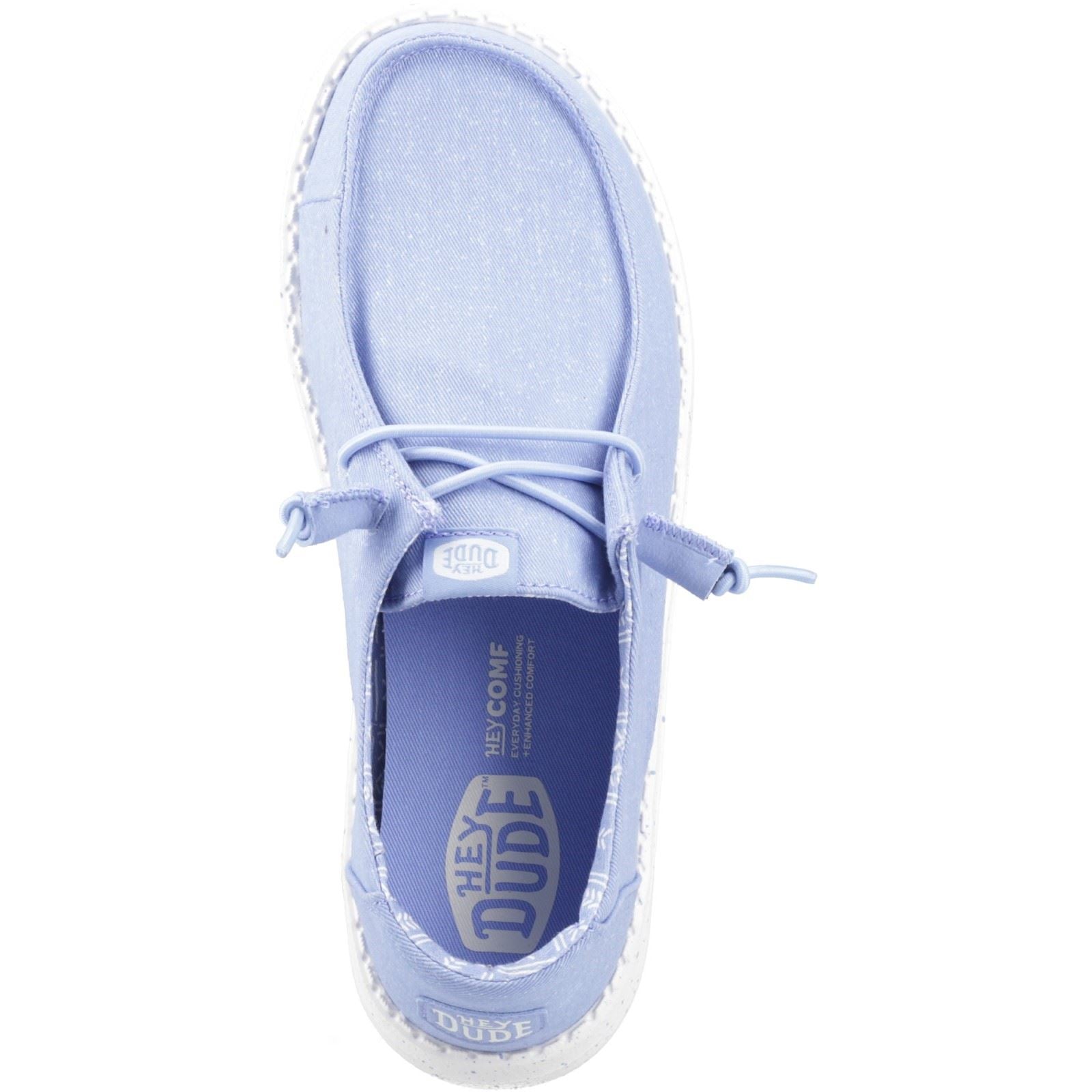 HEYDUDE Wendy Stretch Canvas Textile Women's Hydrangea Blue Loafers
