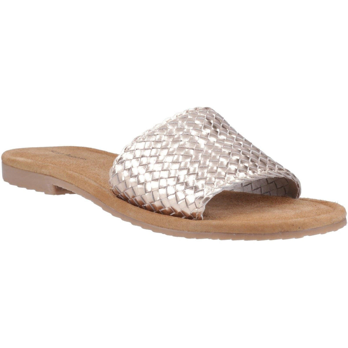 Hush Puppies Hetty Slide Leather Women's Silver Sandals