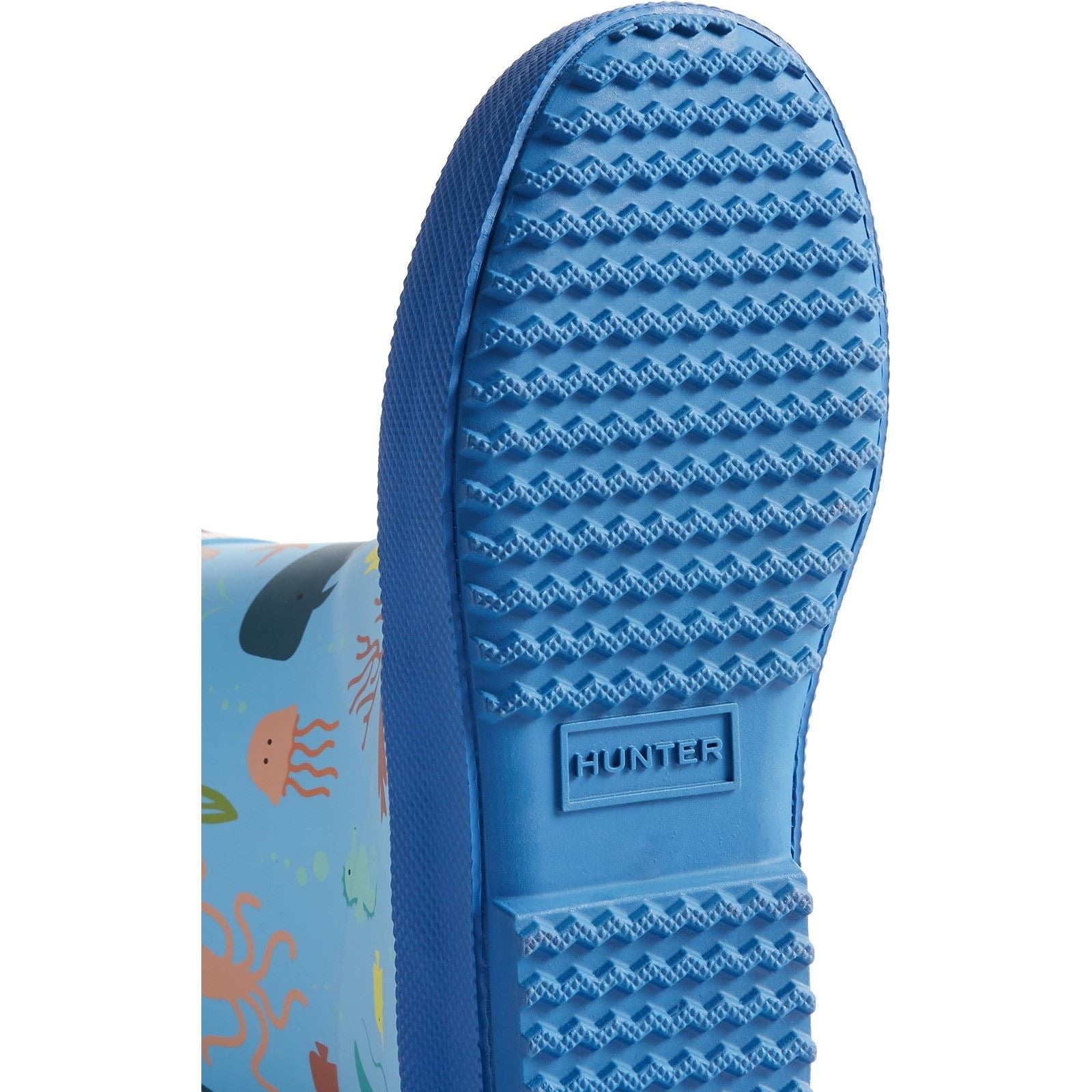 Hunter Kids First Classic Ocean Print Boot Rubber Kid's Amplifying Blue/Dragonfly Blue Wellington Boots