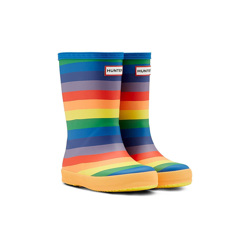 Hunter First Rainbow Print Rubber Multicoloured Wellington Boots
