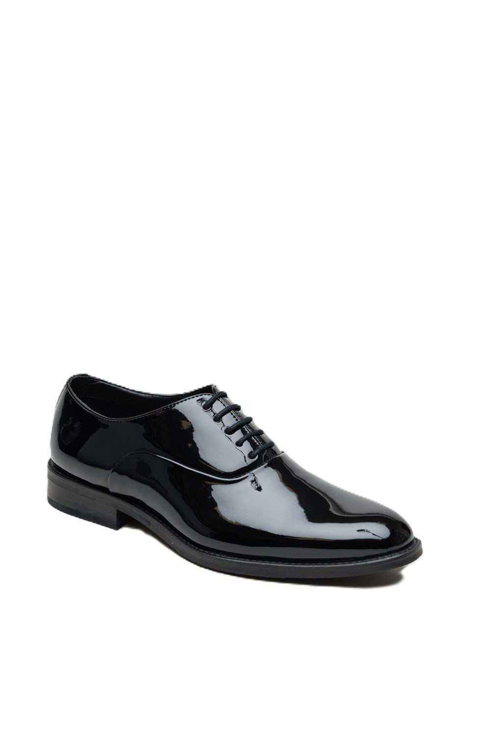 Antique Rogue Thorne Patent PU Leather Men's Black Lace-Up Shoes