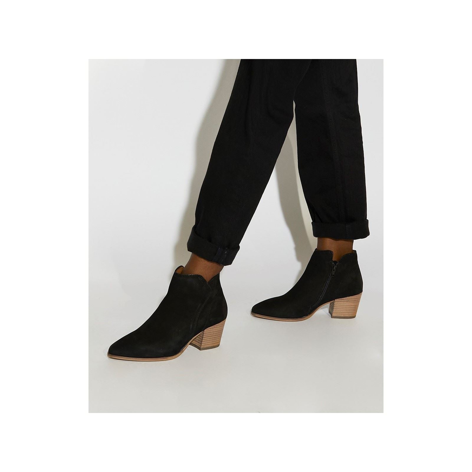 Dune Parlour Nubuck Women's Black Boots