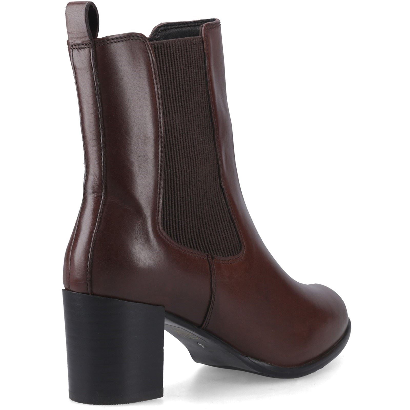 Hush Puppies Camellia Heeled Leather Women's BROWN Heeled Ankle Boots