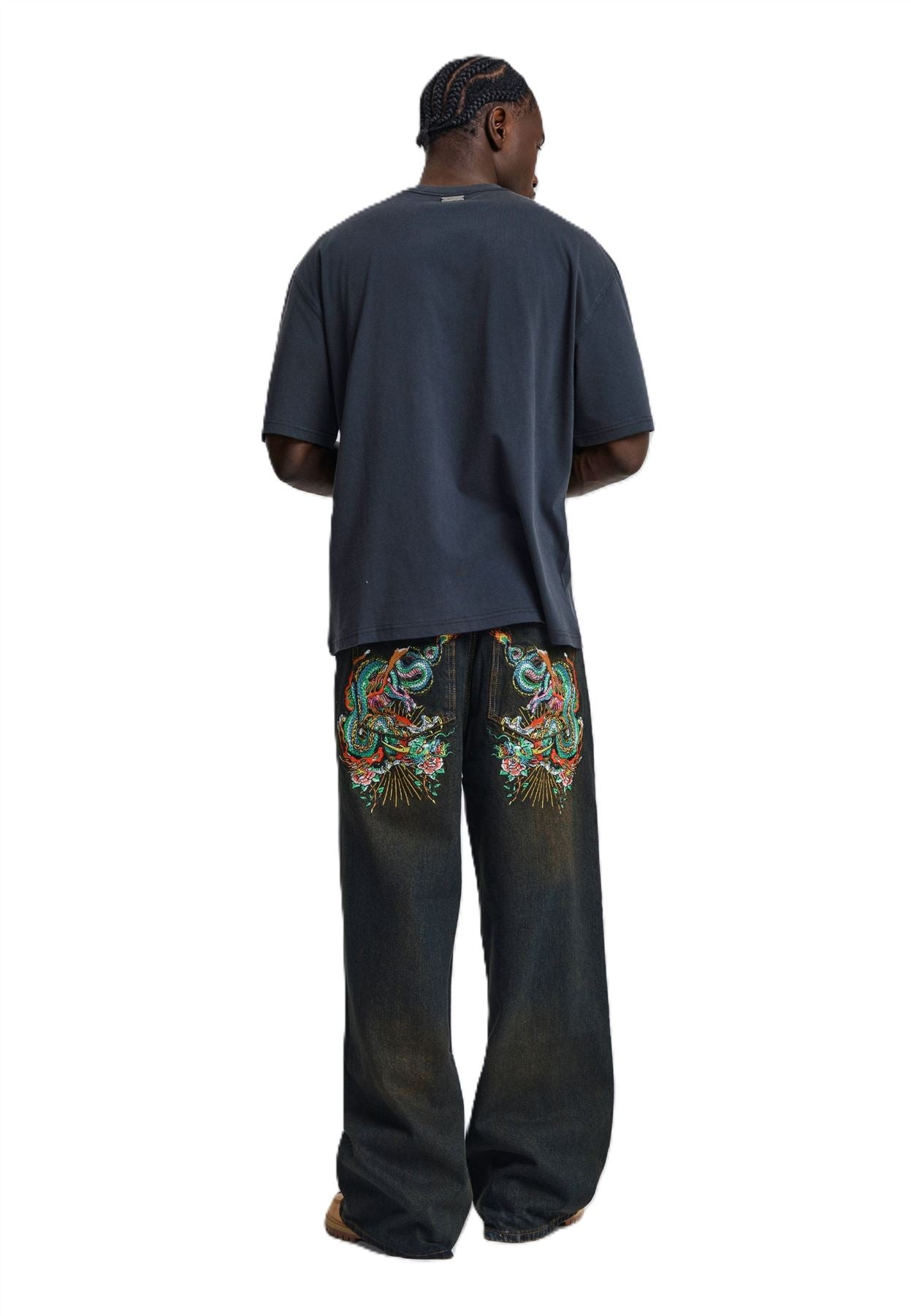 Ed Hardy Slithering Dragon XXTRA Men's Sandy Black Jeans