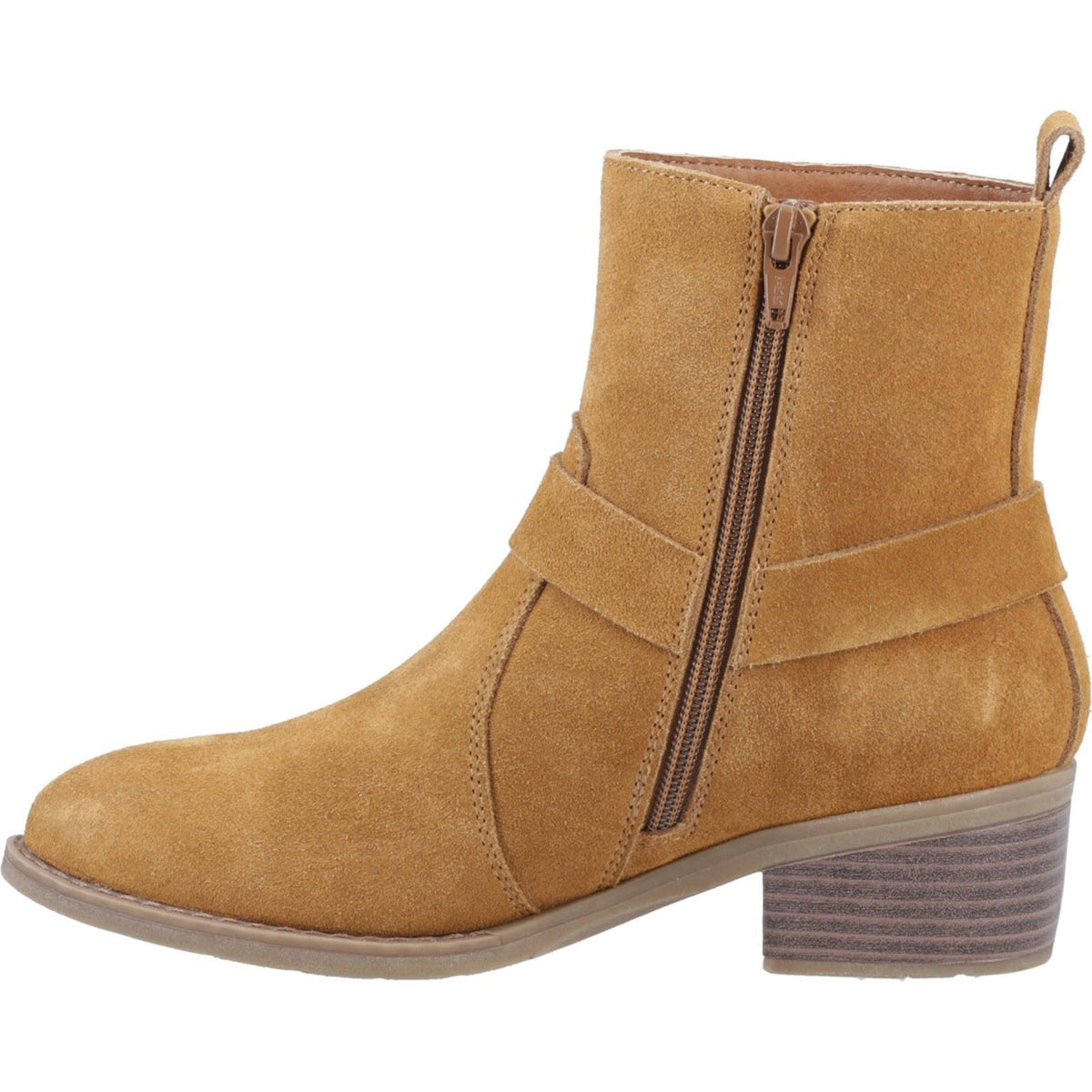 Hush Puppies Iria Suede Women's Tan Heeled Ankle Boots
