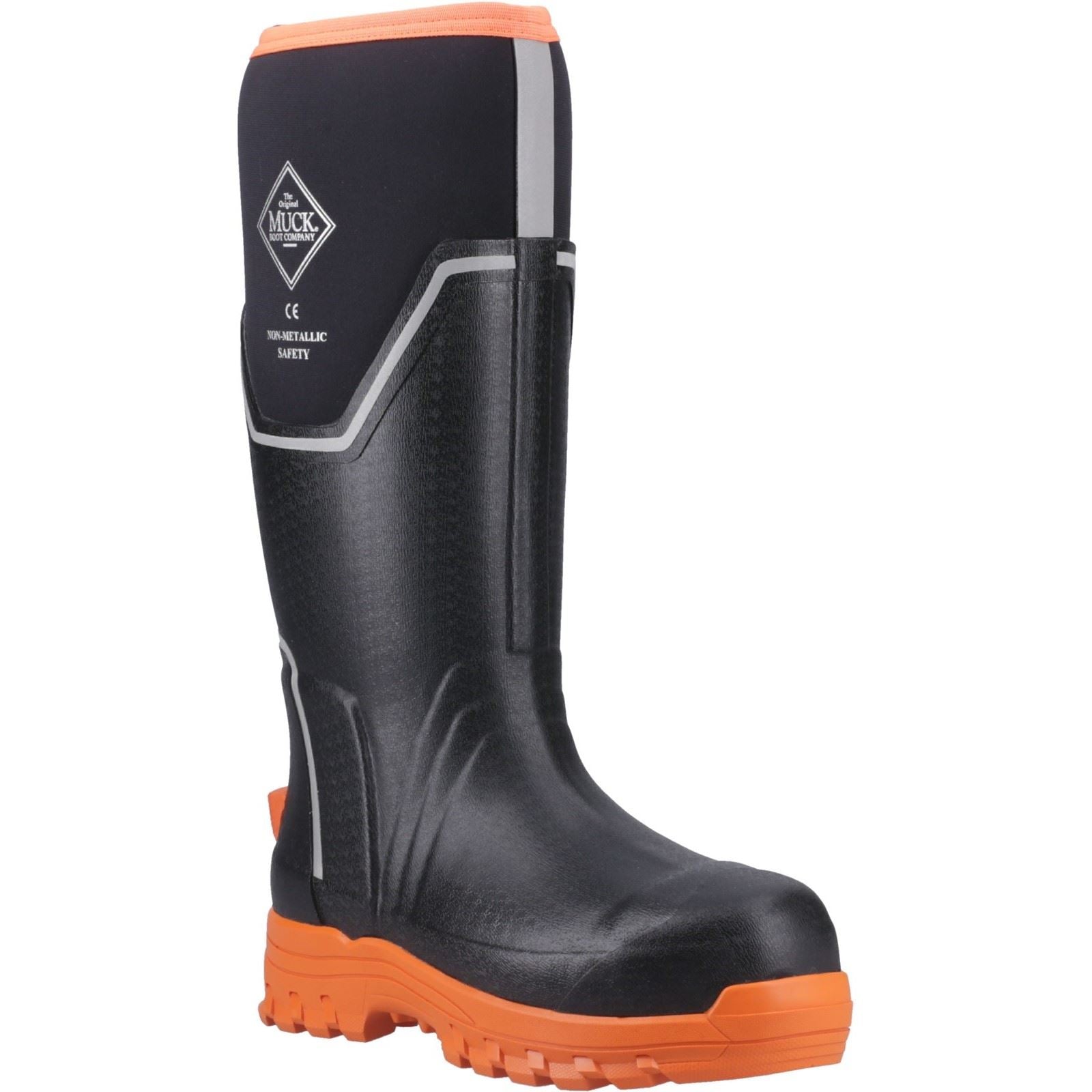 Muck Boots Grit S5 Rubber Women's Black/Orange Wellington Boots