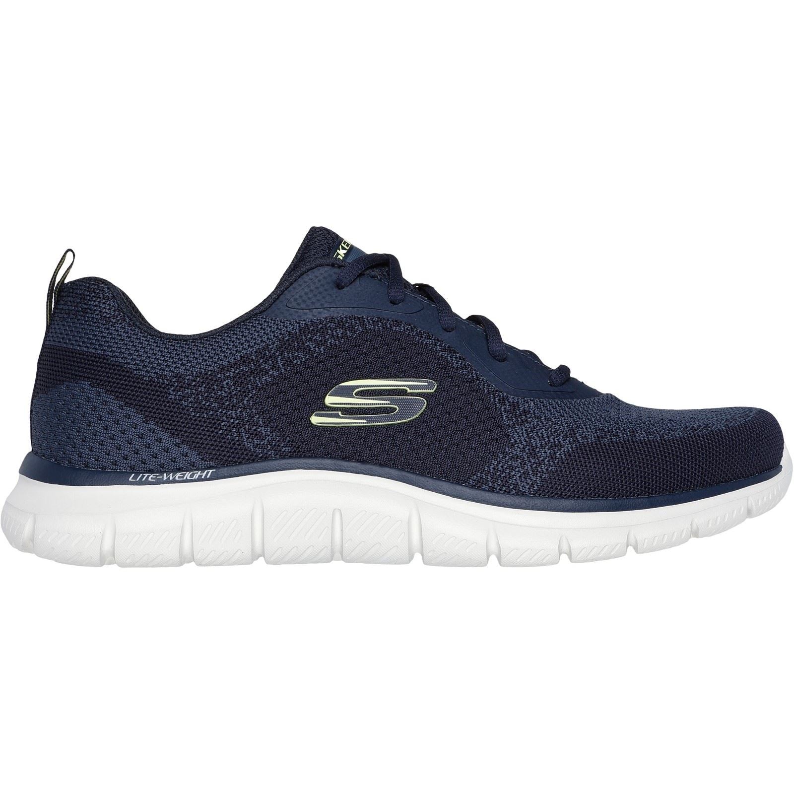 Skechers Track Glendor Synthetic Men's Navy/Lime Trainers