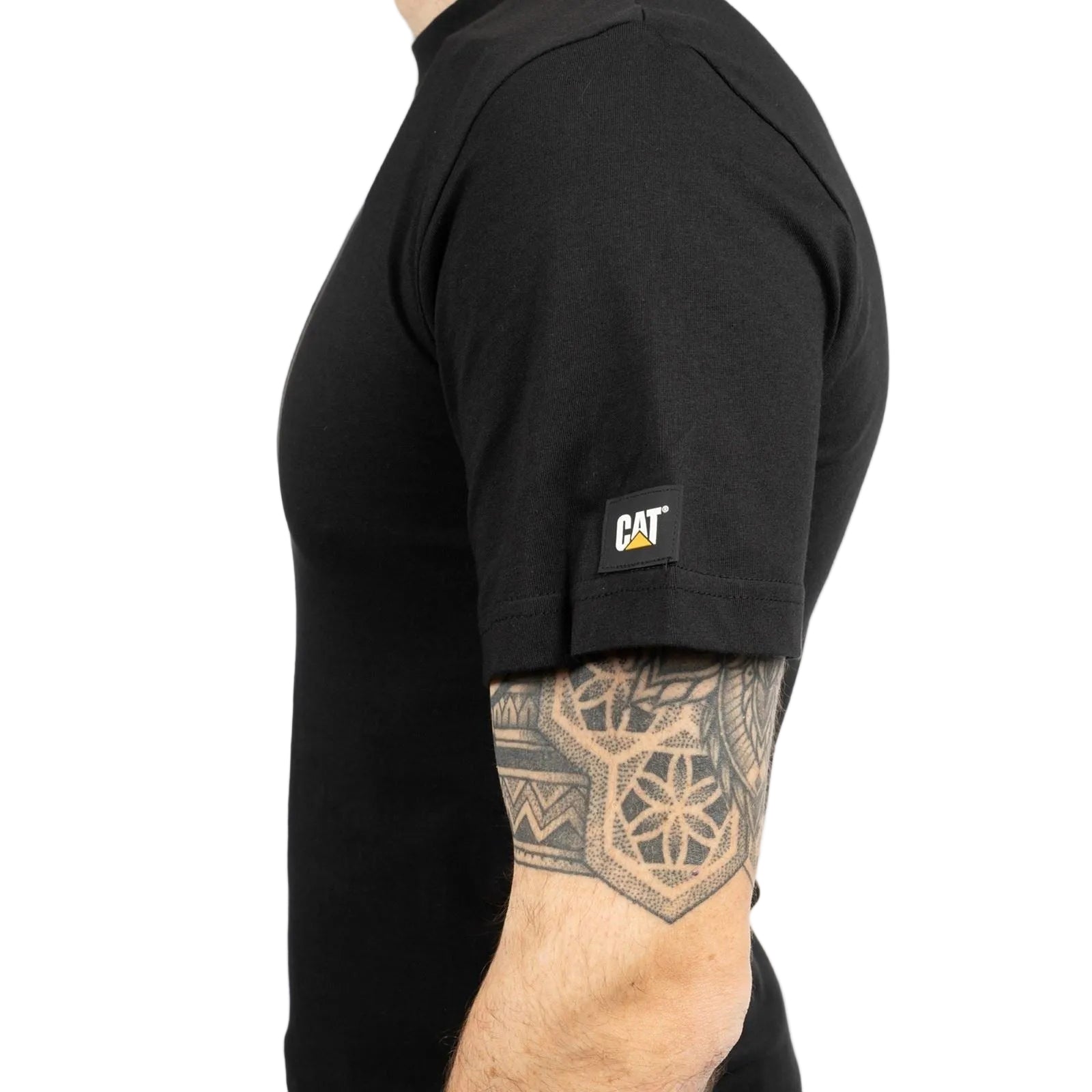 Caterpillar Essentials Short-sleeve Cotton Men's Black T-Shirt