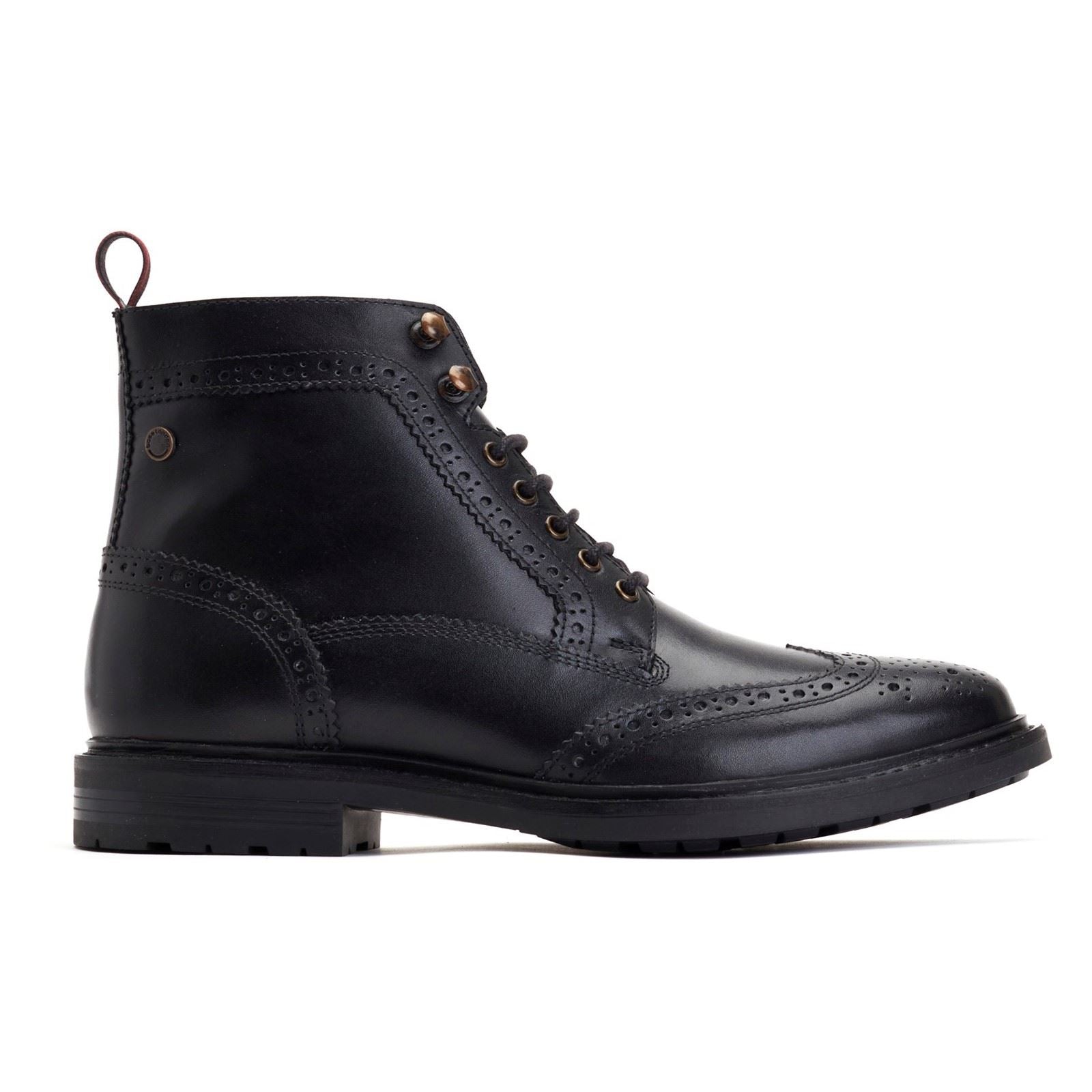 Base London Dealer Leather Men's Black Ankle Boots