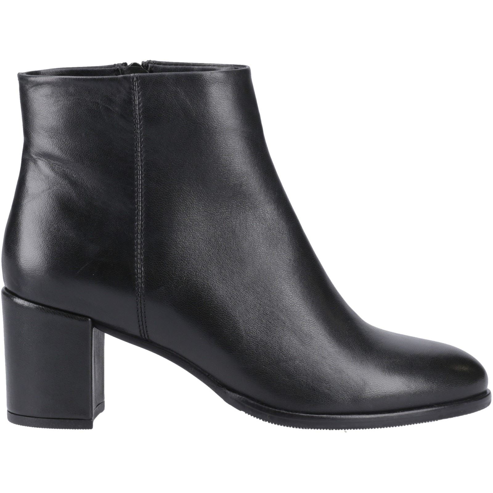 Hush Puppies Claridy Leather Women's Black Heeled Ankle Boots