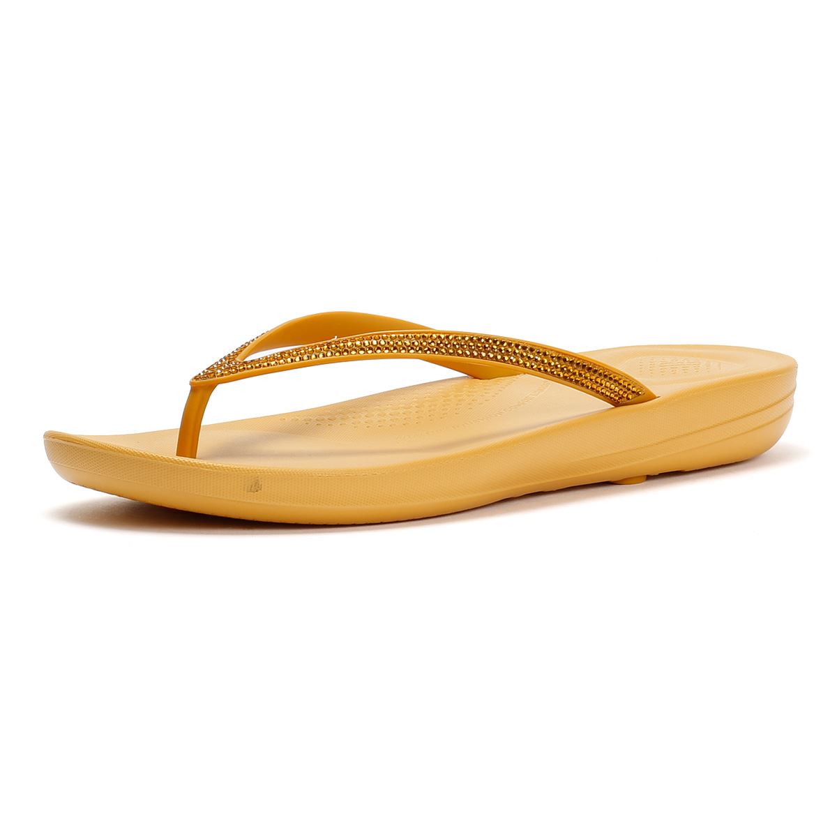 FitFlop Iqushion Sparkle Women's Turmeric Flip Flops