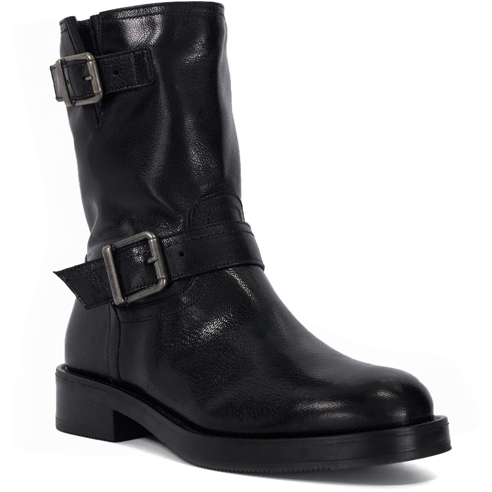 Dune Pixen Leather Women's Black Boots