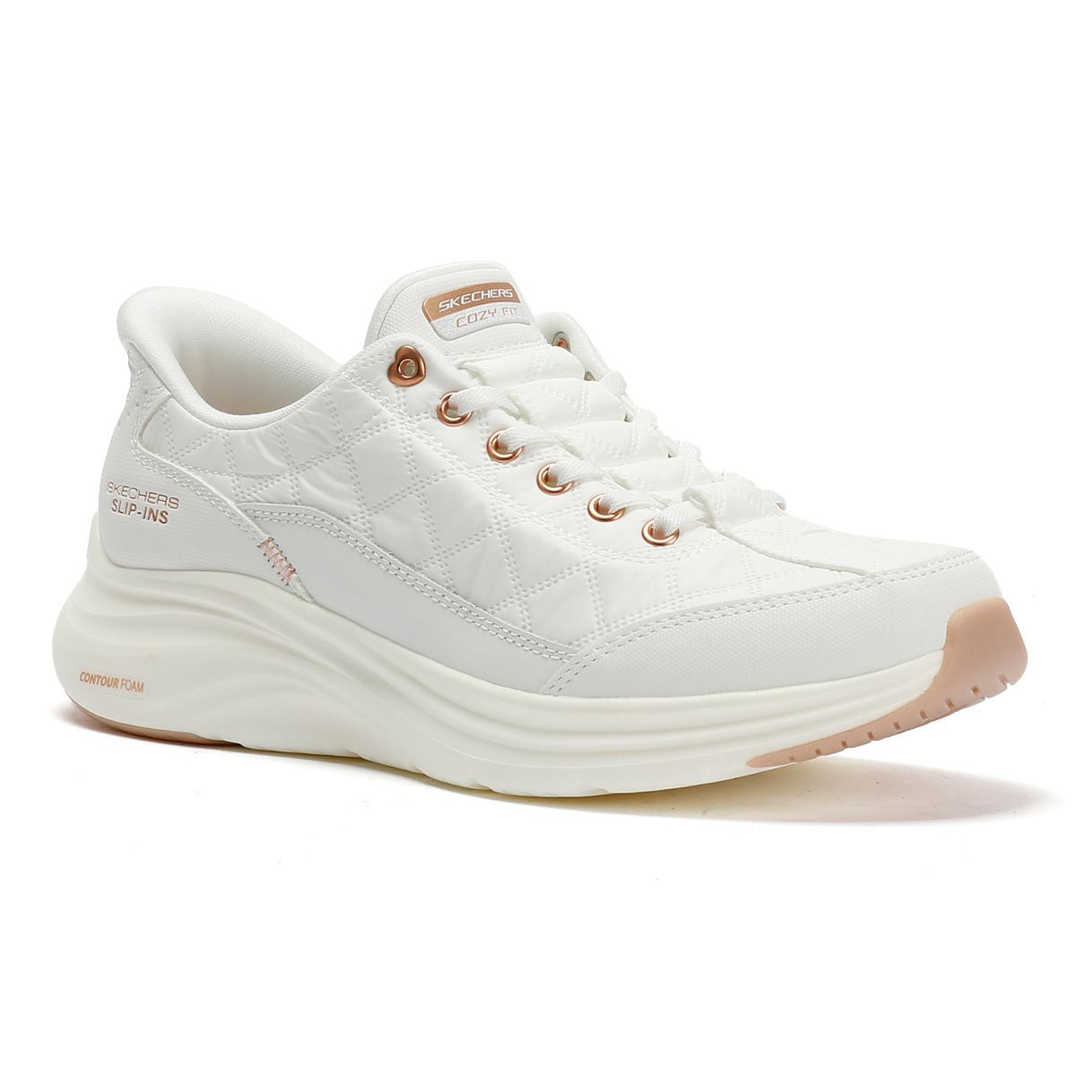 Skechers Slip-Ins Contour Foam Cozy Fit Women's White Trainers