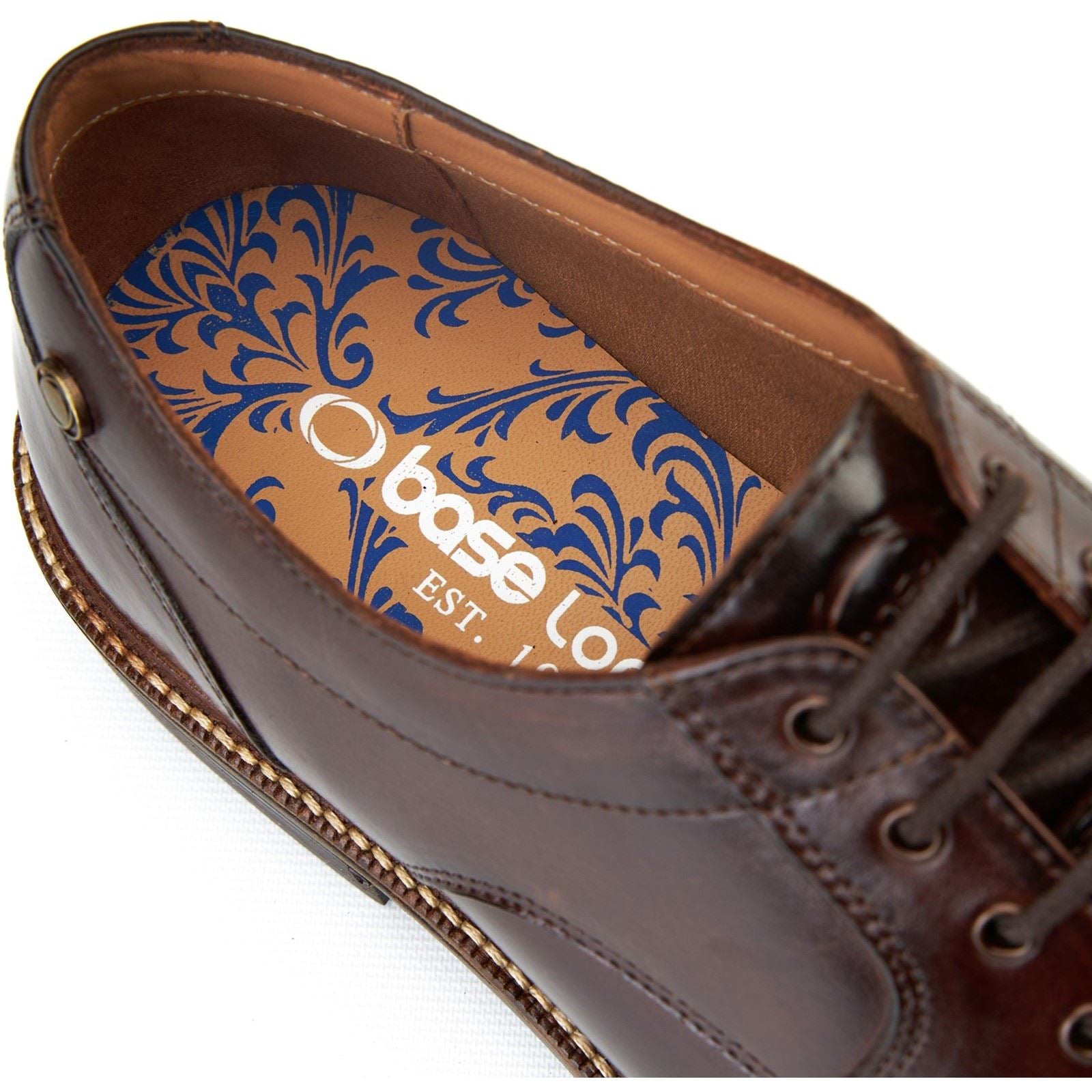 Base London Surrey Leather Men's Burnt Brown Brogues Shoes