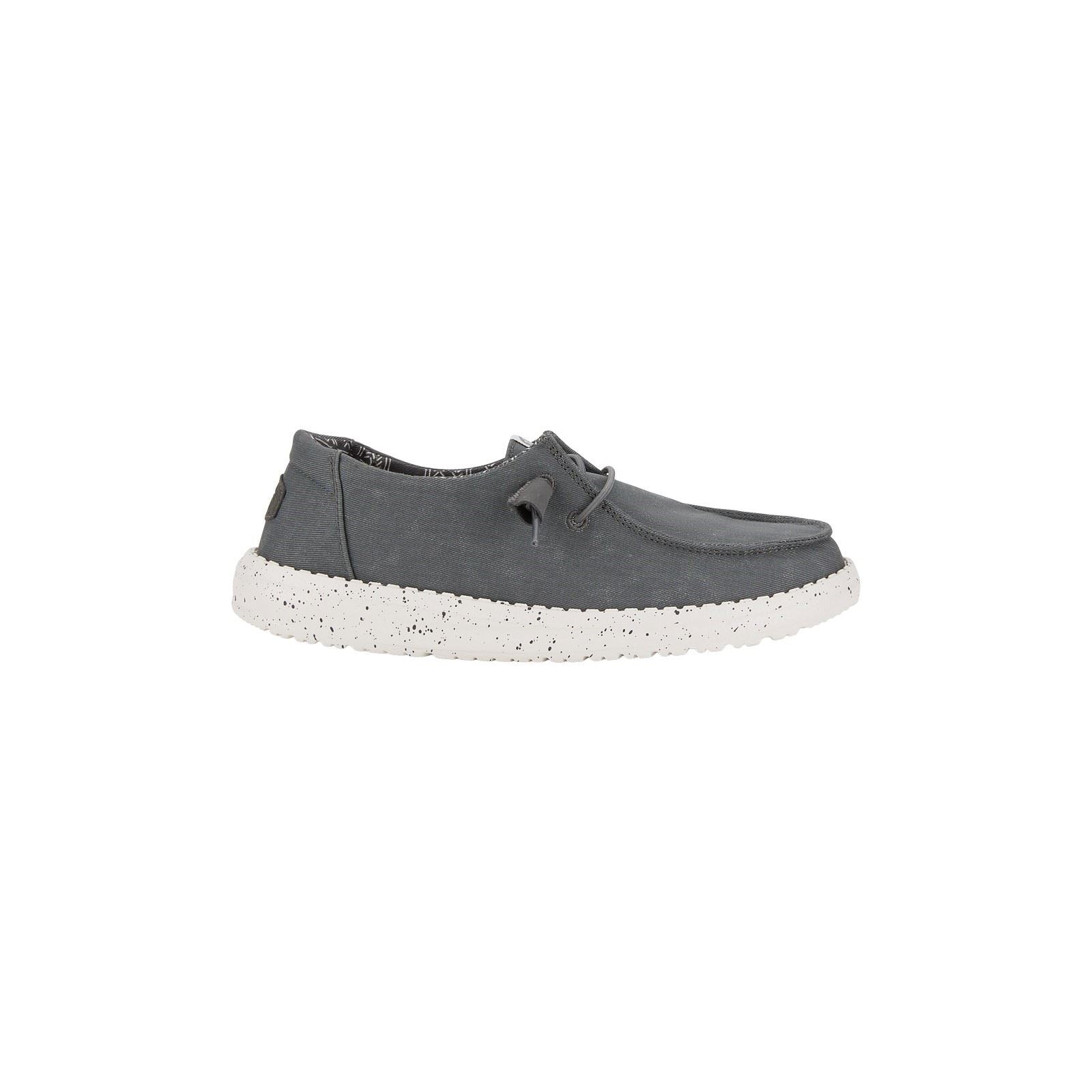 HEYDUDE Wendy Canvas 100% Cotton Women's Dark Grey Shoes