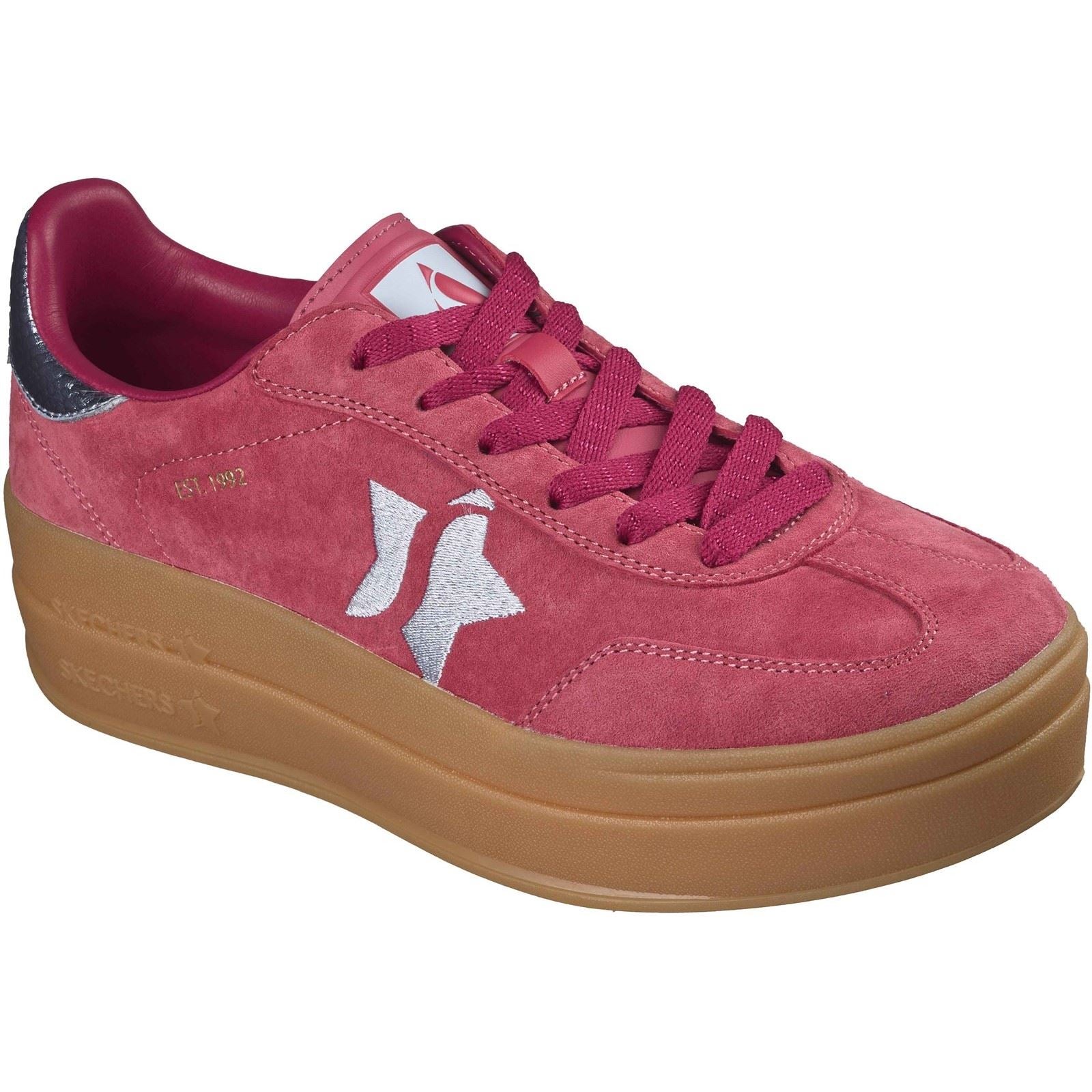 Skechers Academy Hi Elevated Essence Leather Women's Red/Blue Trainers