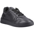 Hush Puppies Dougie Leather Youth Boy's Black Trainers