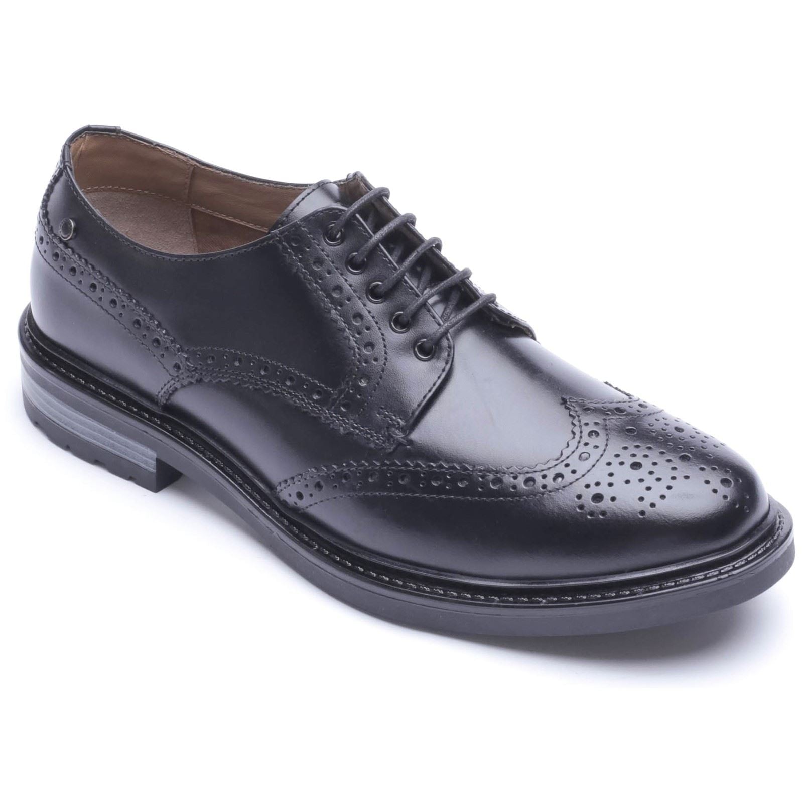 Base London Tanner Leather Men's Black Brogues Shoes