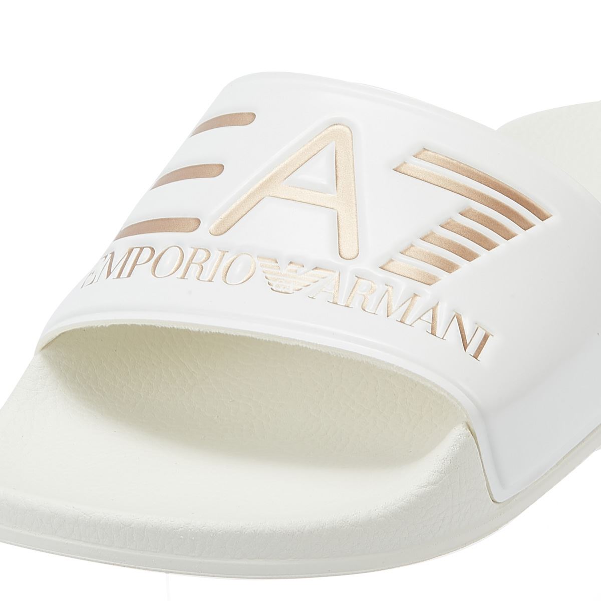 EA7 Emporio Armani Seaworld Slide Shiny Women's White Slides – Tower ...