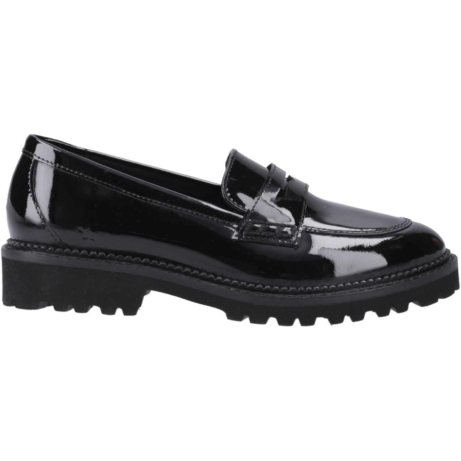 Hush Puppies Grazia Patent Leather Youth Black Loafers