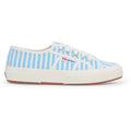 Superga 2750 Stripes Print Cotton Women's Off White/Azure Trainers