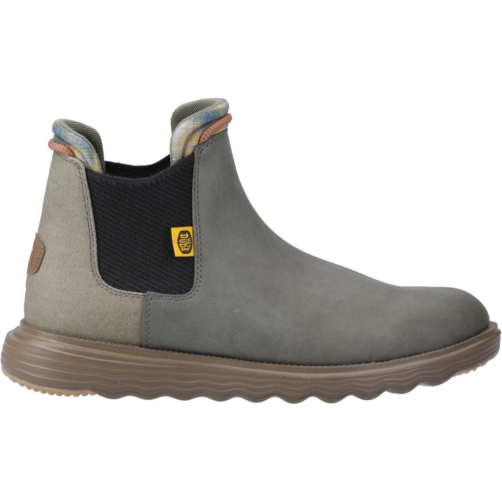 HEYDUDE Branson Classic Synthetic Men's Dark Olive/Espresso Boots