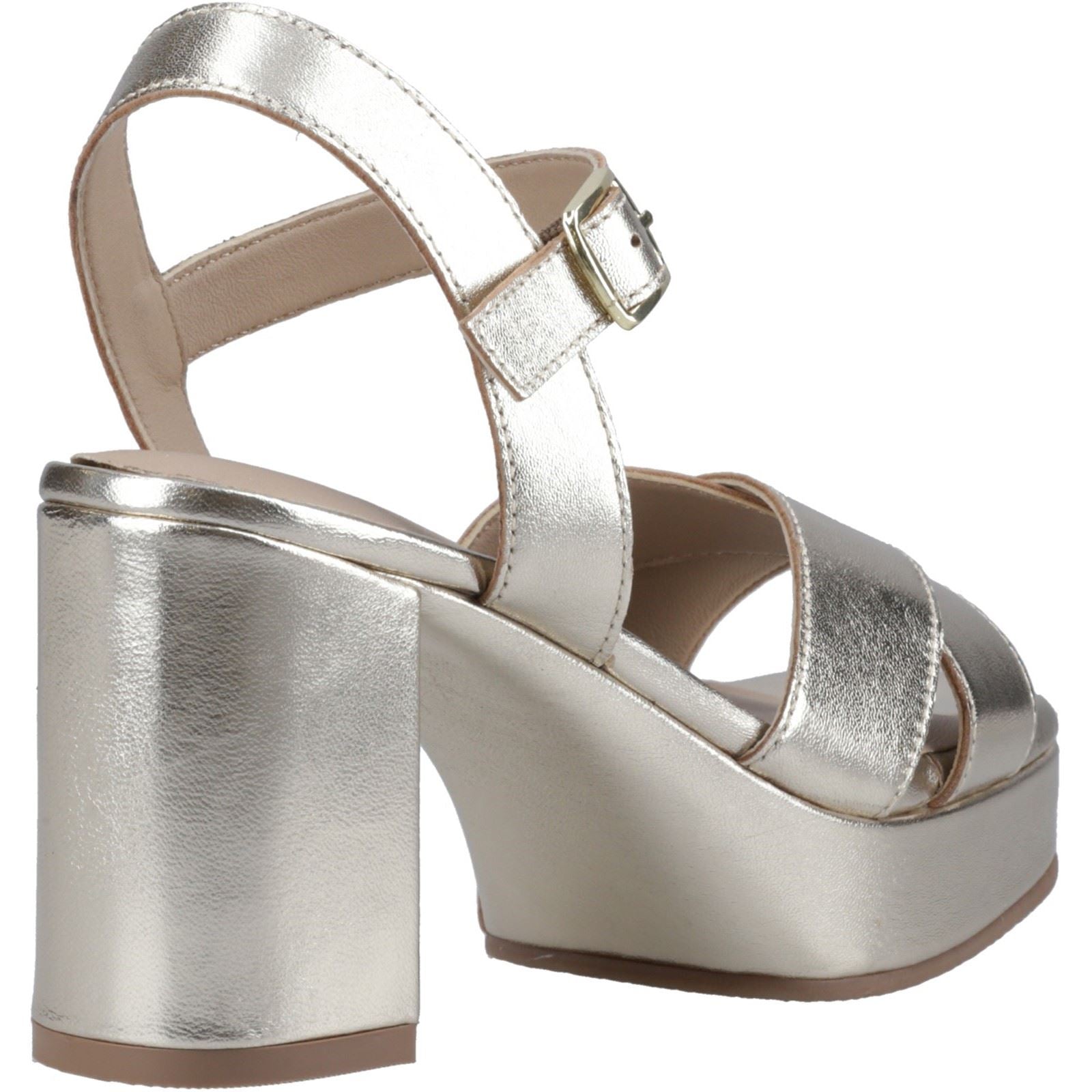 Hush Puppies Ophelia Leather Heel Suede Women's Gold Heels