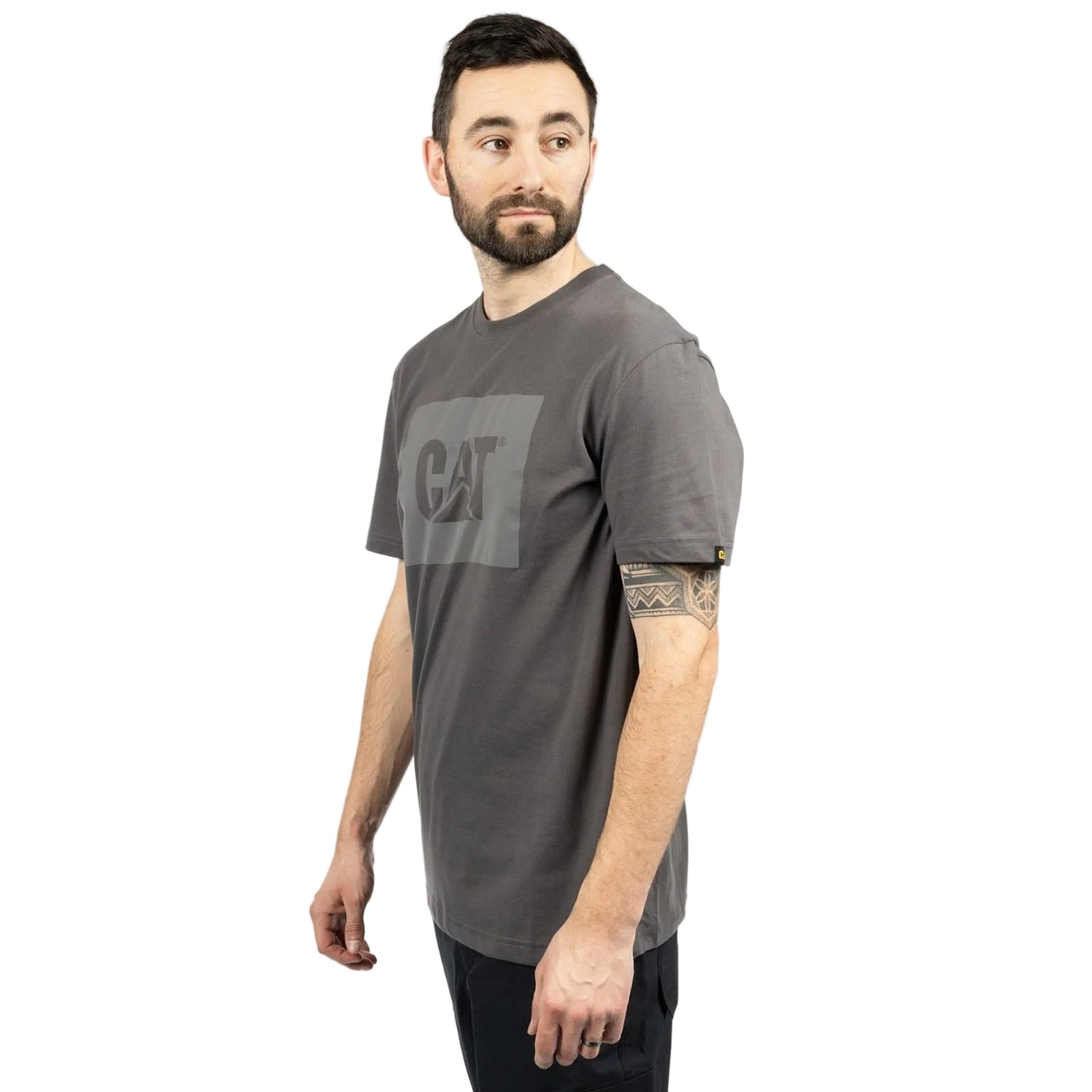 Caterpillar Graphic Cotton Men's Grey T-Shirt
