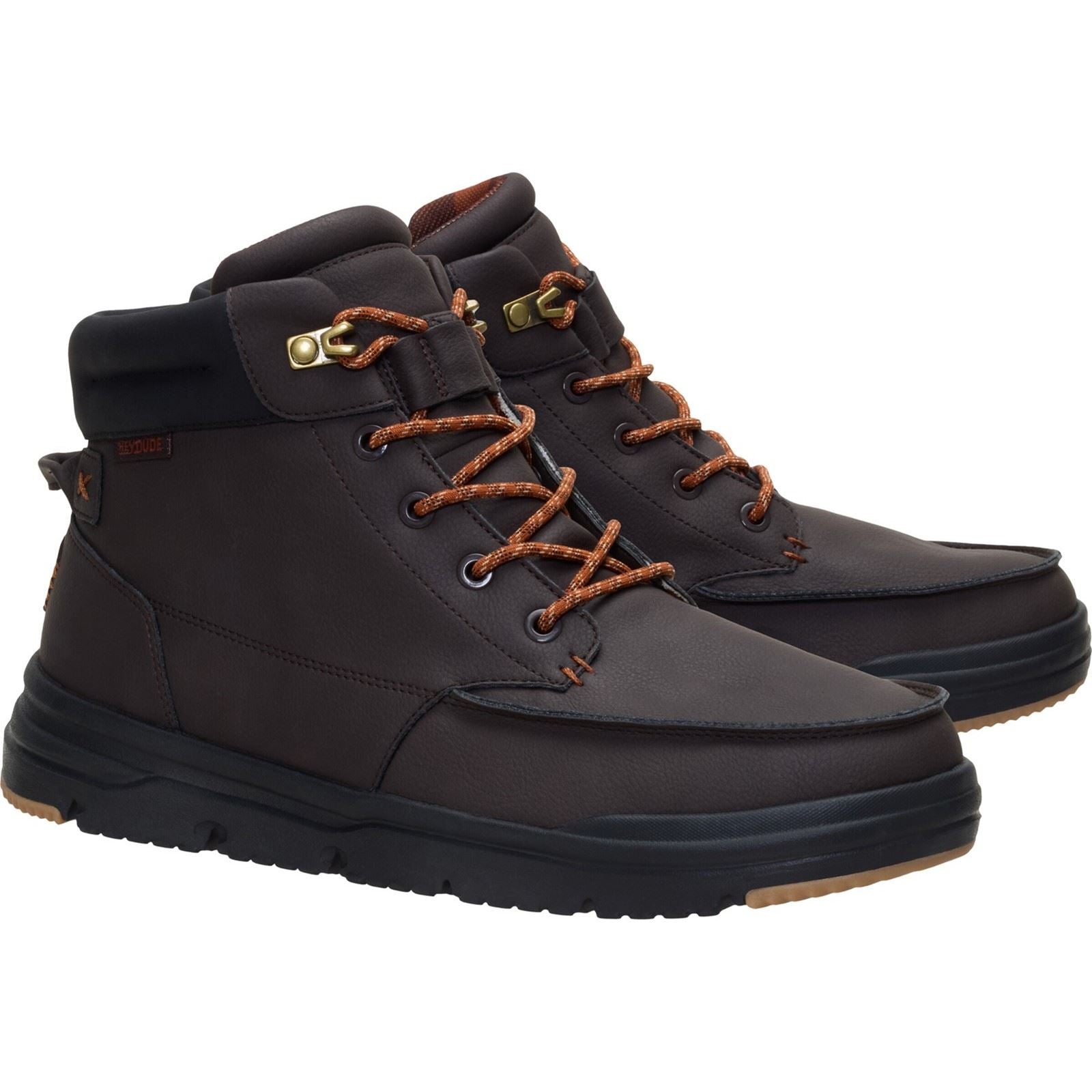 HEYDUDE Bradley II Classic Polyurethane Men's Chocolate Torte/Multi Ankle Boots