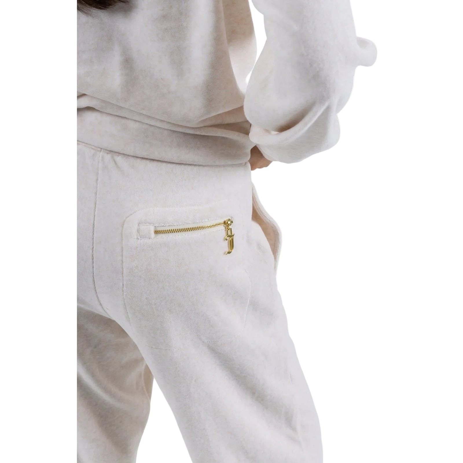 Juicy Couture Davidson Gold Polyester Women's Cream Track Pants