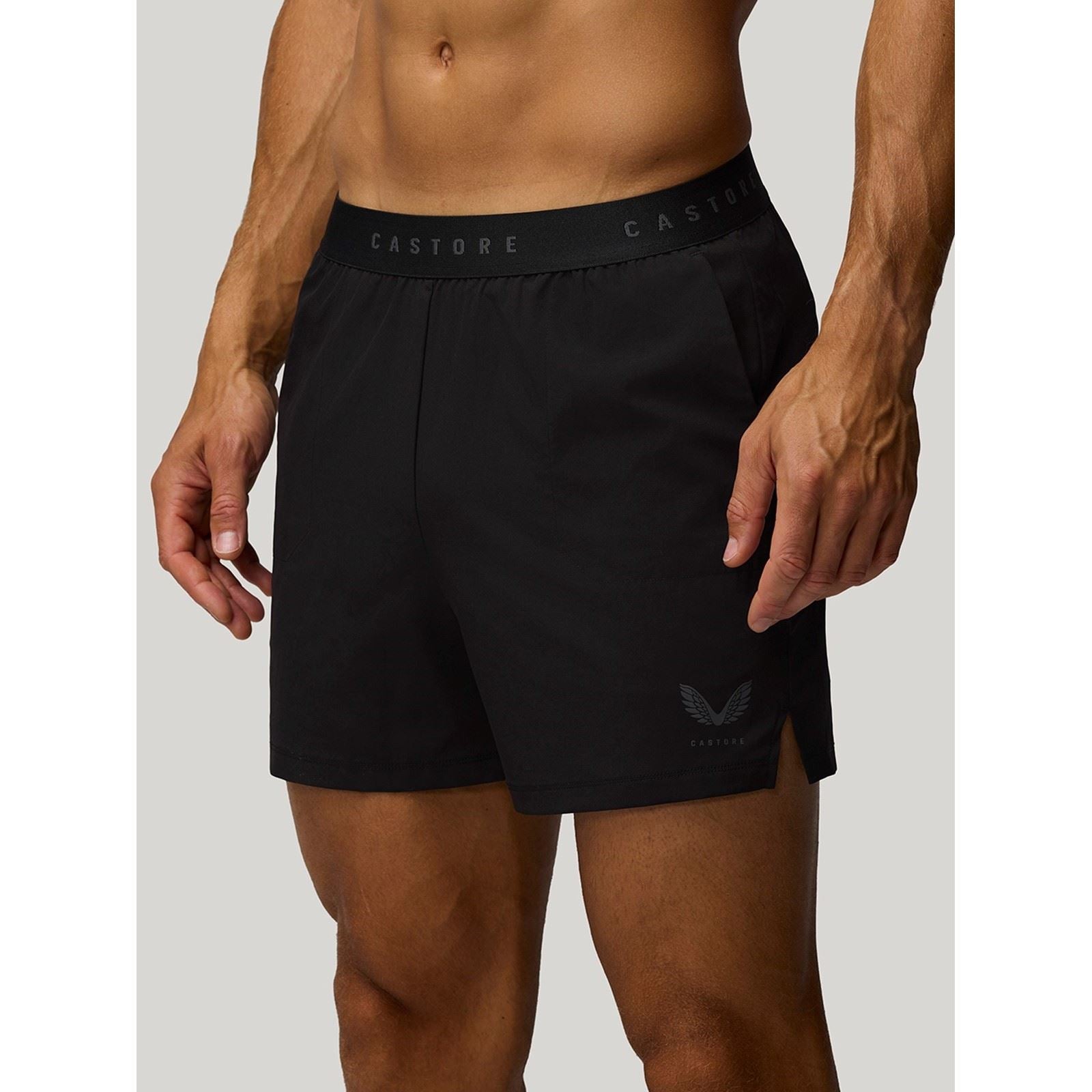 Castore 5" Branded Elastic Men's Black Activewear Shorts
