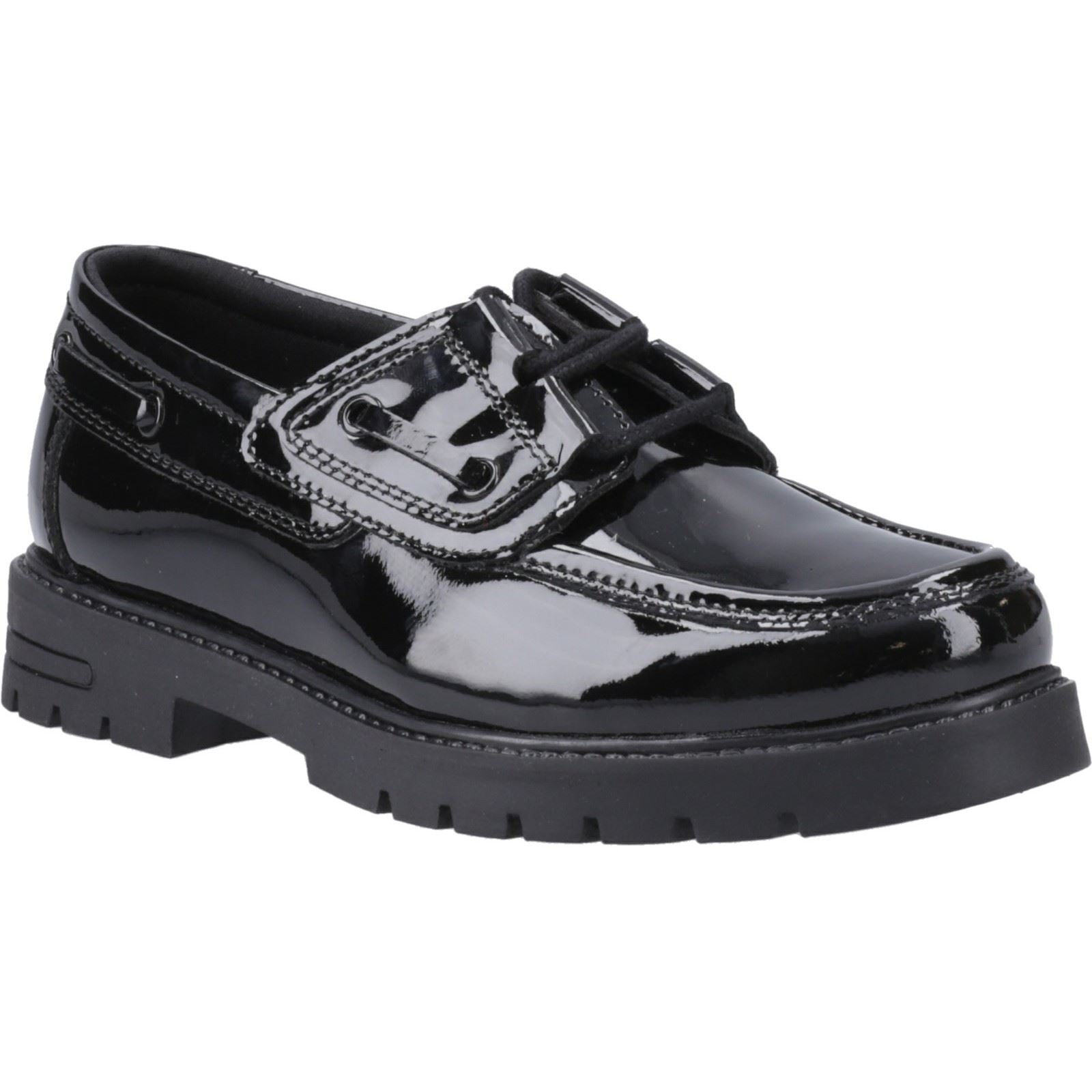 Hush Puppies Lucy Patent Leather Youth Girl's Black Shoes