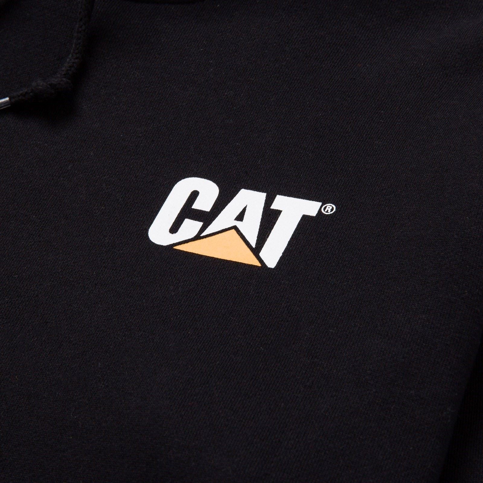 Caterpillar Trademark Banner Cotton Men's Black Hooded Sweatshirt