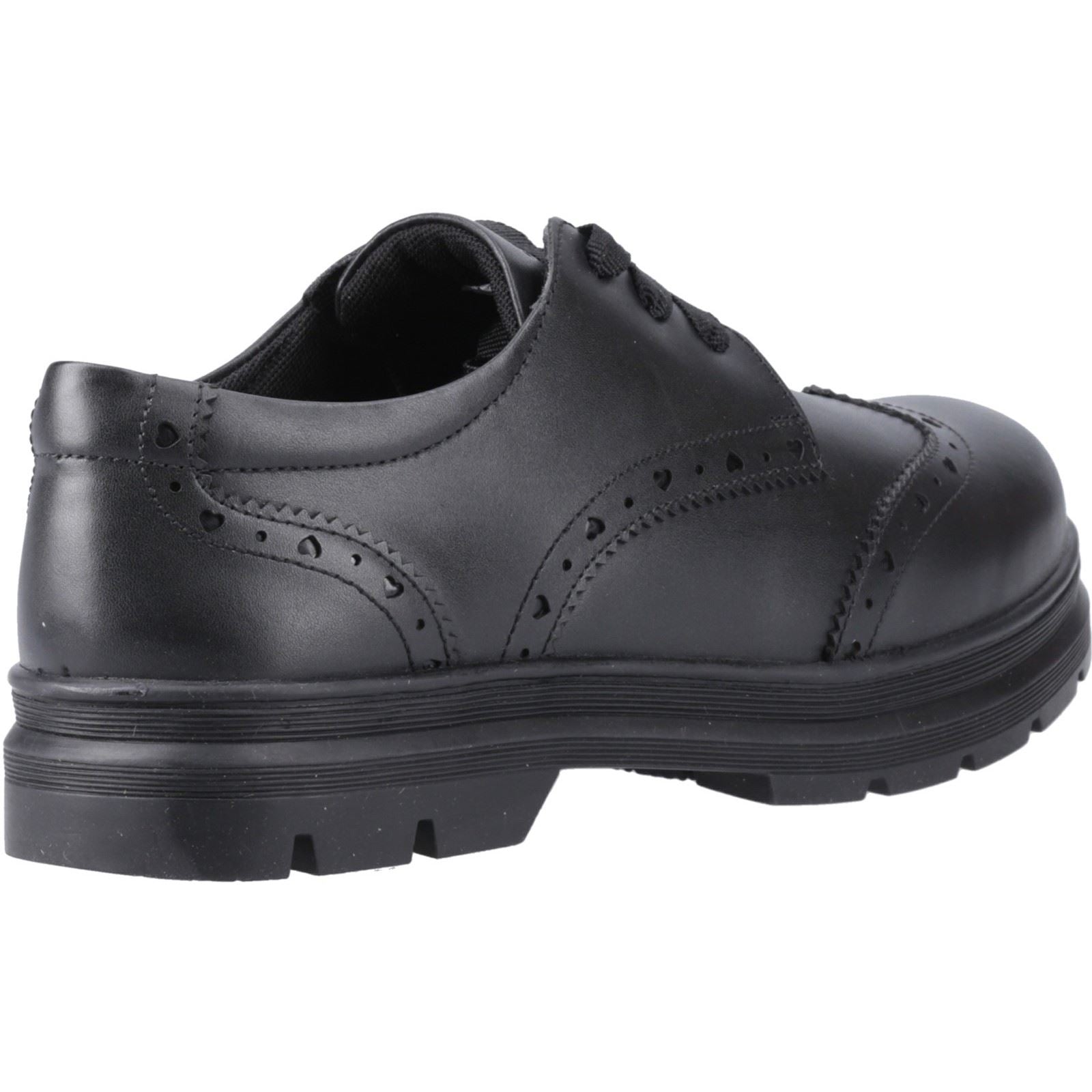 Pod Fiona Leather Youth Girl's Black Brogues