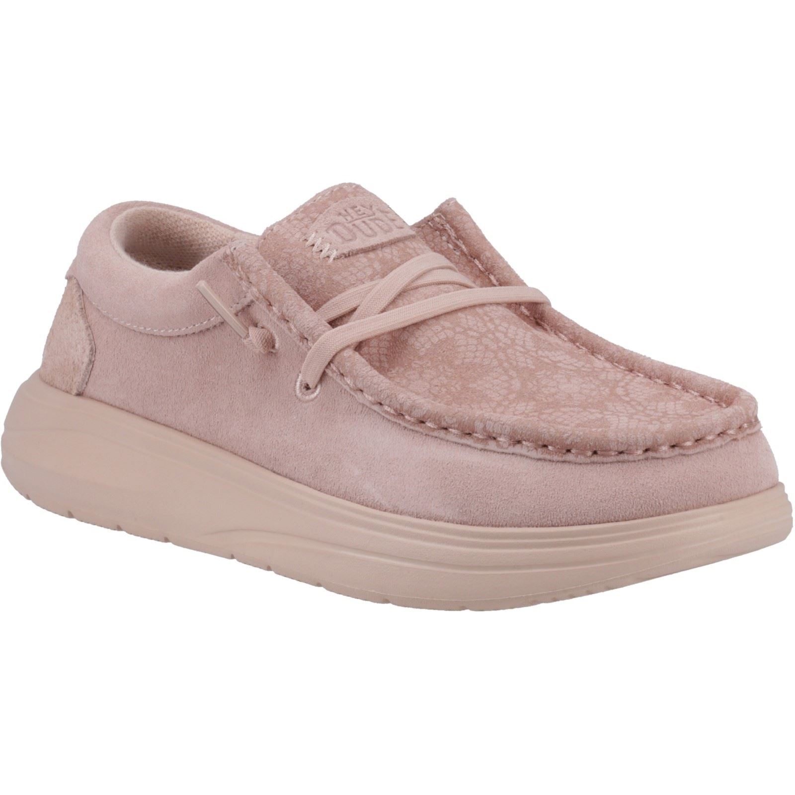 HEYDUDE Wendy COMF Suede Women's Rose Dust Moccasins Shoes